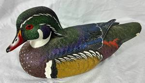 lot 44 image: Wood Duck Decoy by Jules A. Bouillet 34563500