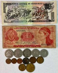 lot 73 image: Honduras Coins and Currency