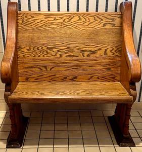 lot 32 image: Wooden Church Pew