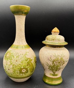 lot 55 image: Japanese Kutani Style Temple Jar and Vase