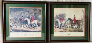 lot 46 image: Set of Framed Prints by Richard Barrett Davis Print of William Smith, Huntsman to the Brocklesby Hounds and Thomas Hills, Huntsman to the Old Surry Hounds