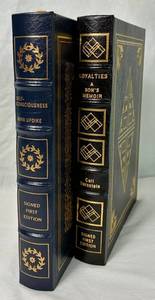 lot 93 image: Signed First Edition Leather Bound Books by Easton Press Self-Consciousness and Loyalties