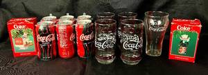 lot 134 image: Coca-Cola Collection - Glasses and 6 Pack Cans