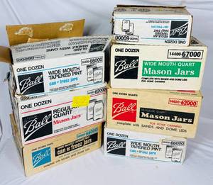 lot 166 image: Canning Bundle of Assorted Sizes Jars and Lids