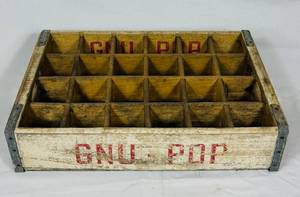 lot 186 image: Vintage GNU Pop Bottle Case Wood Soda Crate