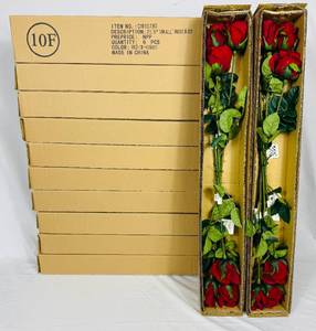lot 163 image: 6 Dozen Artificial Long Stem Roses -New In Box
