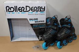 lot 11 image: Roller Derby Adult Custom Sizing Inline Skates - Size 9-12
