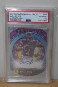 lot 21 image: 2022 Bowman U Inception Will Levis #WL Autograph Rookie Football Card - PSA 10