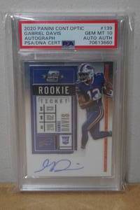 lot 22 image: 2020 Optic Gabriel Davis #139 Autograph Rookie Football Card - PSA 10