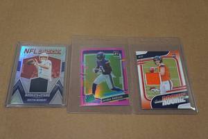 lot 40 image: Football Cards - Justin Herbert Patch, Jordan Addison Rookie, Bo Nix Rookie Patch