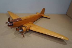 lot 141 image: Hand Carved Wood Airplane