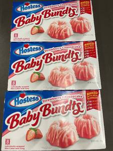 3 Packs of Hostess Strawberry Cheesecake Baby Bundts