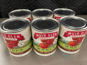 Set of 6 Cans Muir Glen Organic Whole Fire Roasted Tomatoes