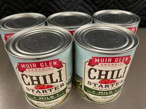 lot 10 image: Set of 5 Muir Glen Organic Chili Starter Cans