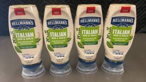 lot 84 image: AK 2 - Set of 4 Hellmanns Italian Herb & Garlic Mayonnaise Dressing, 11.5 fl oz Each