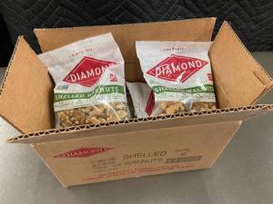 lot 238 image: Case of 12 Diamond of California Shelled Walnuts 2.25oz