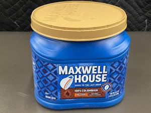 lot 377 image: Maxwell House 100% Colombian Medium Ground Coffee 24.5 oz