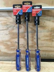 lot 62 image: Lot of 3 - Crescent #4 x 8 Screwdrivers