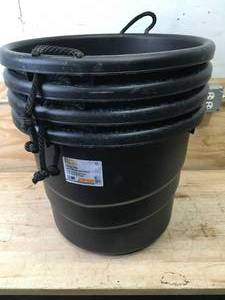 lot 182 image: Lot of 4 - HDX Utility Tubs with Rope Handle