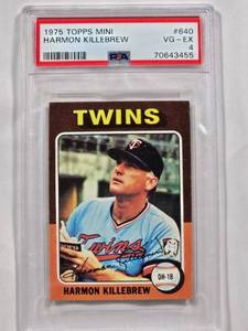 lot 17 image: Harmon Killebrew 1975 Topps Mini #640 PSA Graded VG-EX 4