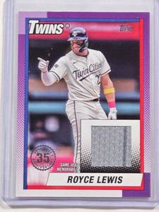 lot 29 image: Royce Lewis 2024 Topps 35th Anniversary Baseball Relic Card