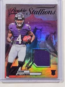 lot 35 image: Zay Flowers 2023 Panini Zenith Rookie Relic - Stallions - No. RS-ZFL