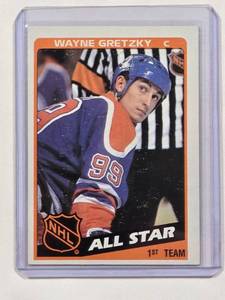 lot 49 image: Wayne Gretzky 1984 Topps NHL All-Star 1st Team Hockey Card No. 154