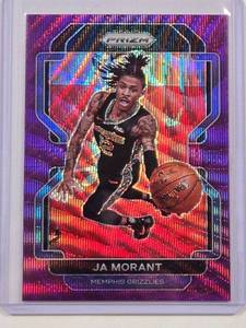 lot 58 image: Ja Morant 2021-22 Panini Prizm Purple Wave Refractor No. 194