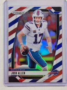 lot 60 image: Josh Allen 2024 Panini Red White & Blue Prizm No. 28