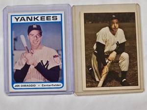 lot 72 image: Lot of 2 Vintage Joe DiMaggio Cards