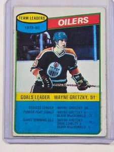 lot 75 image: Wayne Gretzky 1980 Topps 1979-80 Team Leaders Card #182