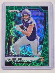 lot 77 image: T.J. Hockenson 2024 Panini Green No. 188, Numbered 3675