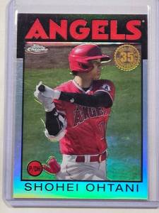 lot 78 image: Shohei Ohtani 2021 Topps Chrome Refractor 86BC-9