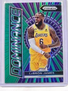 lot 89 image: LeBron James 2023-24 Panini Green Prizm Dominance No. 3