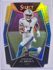 lot 104 image: Amon-Ra St. Brown Rookie 2021 Die Cut Prizm No. 173