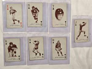 lot 121 image: Lot of 7 - 1963 Vintage NFL  Football Playing Cards