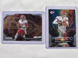 lot 123 image: Lot of 2 Patrick Mahomes Cards - Prizm and Fireworks