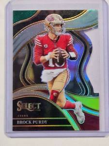 lot 143 image: Brock Purdy 2023 Silver Die Cut Panini Select No. 293