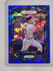 lot 152 image: Chipper Jones 2024 Panini Prizm Blue Cracked Ice No. 15