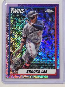 lot 155 image: Brooks Lee 2025 Rookie Topps Chrome Mojo Purple Refractor No. T90C-49