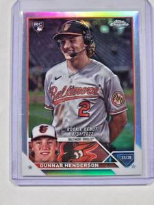 lot 167 image: Gunnar Henderson 2023 Rookie Debut Refractor No. USC208