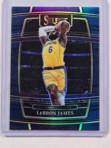 lot 170 image: LeBron James 2021-22 Panini Select Blue Prizm NO. 100