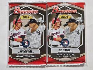 lot 172 image: Pair of 2024 Bowman Baseball Trading Card Packs (10 Cards Each)