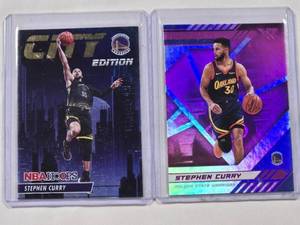lot 175 image: Lot of 2 Stephen Curry Cards - NBA Hoops City Edition & Panini Chronicles Xr