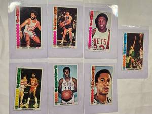 lot 180 image: Lot of 7 Vintage Basketball Trading Cards from 1969