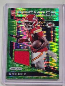 lot 190 image: Xavier Worthy Rookie 2024 Panini Prizm Premier Jerseys Relic No. PJ-XWY