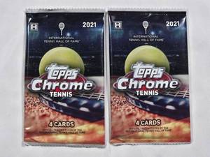 lot 214 image: Lot of 2 -  2021 Topps Chrome Tennis Trading Cards Packs