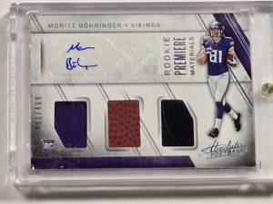 lot 216 image: Moritz Bohringer Rookie 2016 Panini Absolute Premiere Materials Patch and Auto No. 240, Numbered 491499