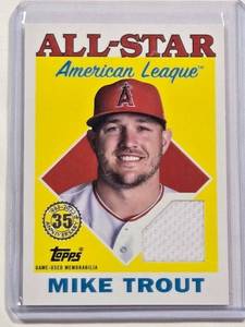 lot 230 image: Mike Trout 2023 Topps Baseball All-Star Relic Card No. 88ASR-MT