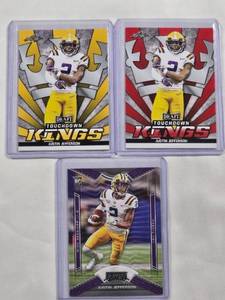 lot 236 image: Lot of 3 Justin Jefferson Rookie LSU Tigers Rookie Football Cards